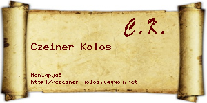Czeiner Kolos névjegykártya